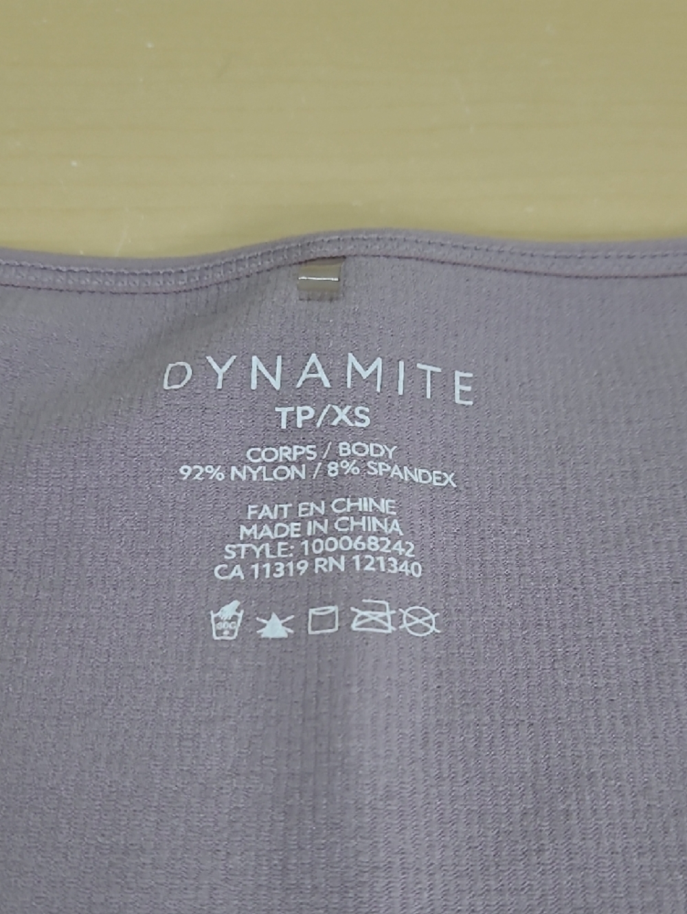 Dynamite Women’s Lavender Cropped Long Sleeve Ribbed Top Stretch XS Like New - Picture 9 of 9
